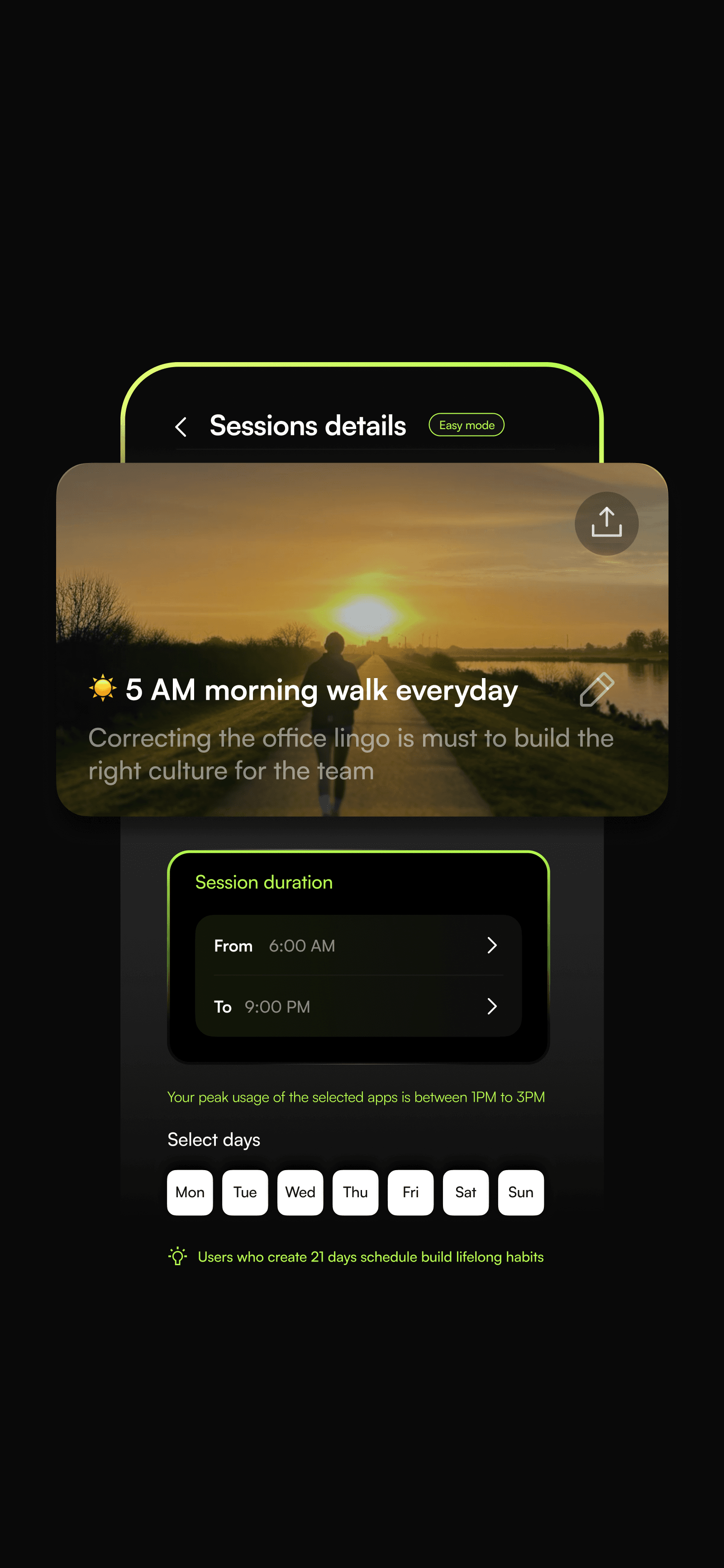 Jolt App Sessions feature - timed focus blocks that lock distracting apps